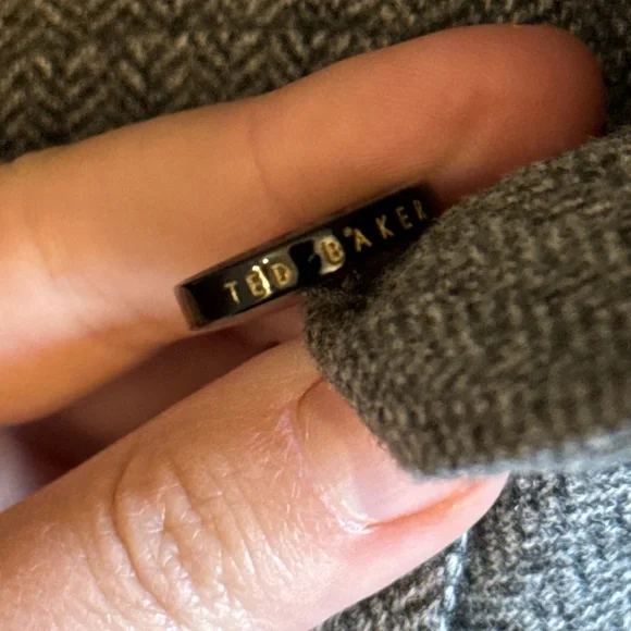 Ted Baker Gray Herringbone Notched Lapel Blazer Jacket Size 2 - Picture 6 of 9